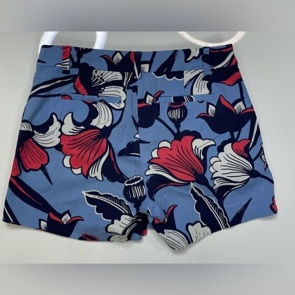 J Crew All Over Floral Print Chino Shorts Women Size 2 Blue Multicolor E7409 - Picture 3 of 6